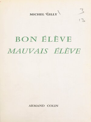 cover image of Bon élève, mauvais élève